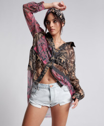 One Teaspoon Bel Air Blue Bandits Low Waist Denim Shorts