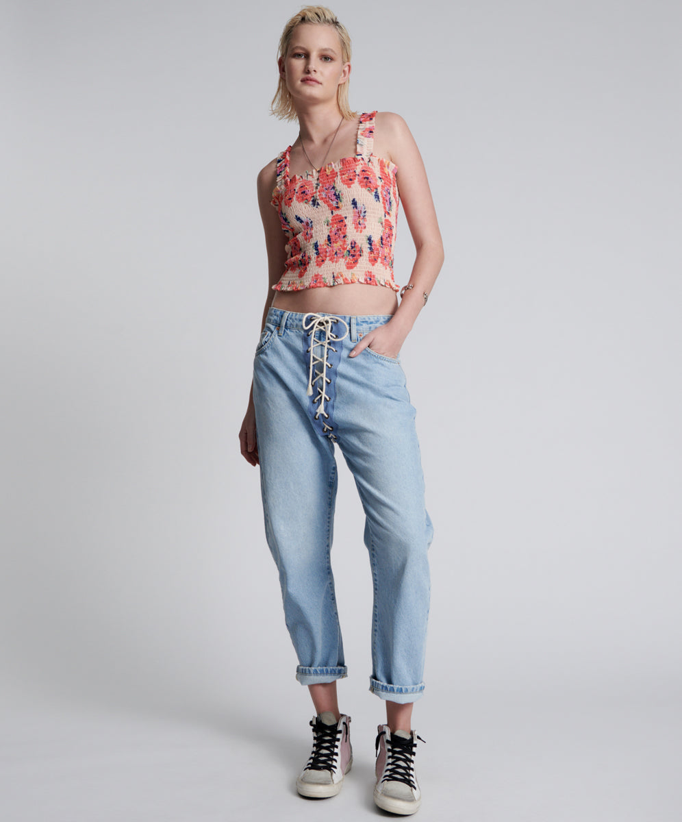 One Teaspoon Best Blue Laced Bandits Relaxed Jeans
