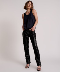 One Teaspoon Blacklight Leather Lace Up Pants