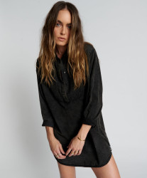 One Teaspoon Blackout Tuxedo Shirt Dress