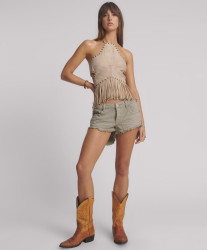 One Teaspoon Bonitas Low Waist Denim Shorts - Faded Khaki
