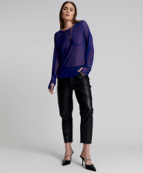 One Teaspoon Brooklyn Cropped Leather Boyfriend Pant