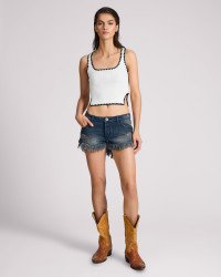 One Teaspoon Dukes Low Waist Mini Denim Shorts - Fox Black
