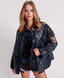 One Teaspoon EAGLE EYE LEATHER QUILTED JACKET