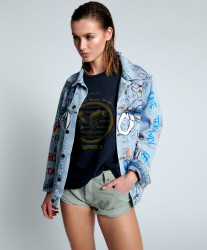 One Teaspoon Epic Records Graffiti Denim Jacket
