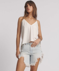 One Teaspoon Frankies High Waist Long Length Denim Shorts - Bel Air Blue