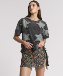 One Teaspoon Pamela Hand Sequin Mini Skirt - Silver
