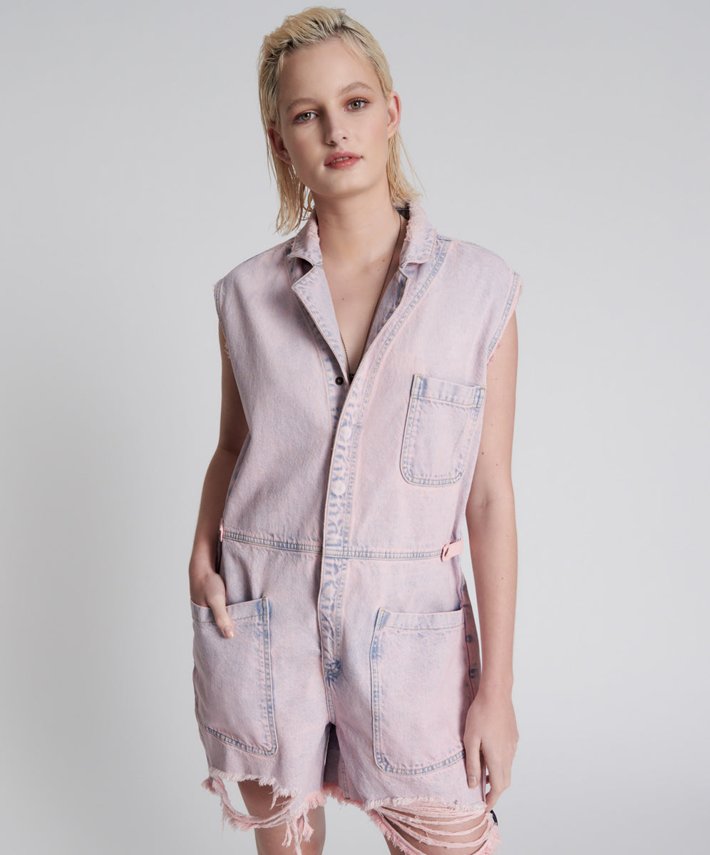 One Teaspoon Pink Haze Palisades Overall