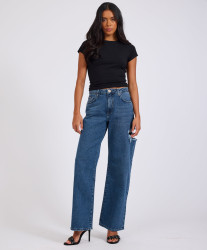 One Teaspoon Rosewood Jackson Mid Waist Wide Leg Jeans