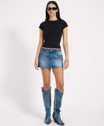 One Teaspoon Sloane Low Waist Denim Mini Skirt - Pacifica Blue