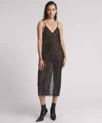 One Teaspoon Stellar Jewel Hand Beaded Slip Mini Dress - Black