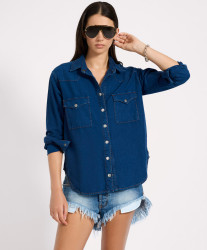 One Teaspoon Western Denim Shirt - Deep Blue