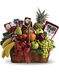 Orange | Mixed Bouquets | Bon Vivant Gourmet Basket | Same Day Flower Delivery by Teleflora