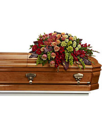 Orange | Mixed Bouquets | A Fond Farewell Casket Spray | Same Day Flower Delivery by Teleflora