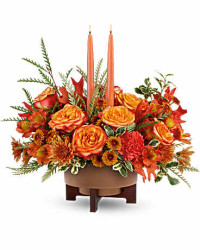 Orange | Mixed Bouquets | Fall Harvest Centerpiece | Same Day Flower Delivery by Teleflora