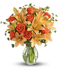 Orange | Mixed Bouquets | Fiery Lily And Rose | Same Day Flower Delivery by Teleflora