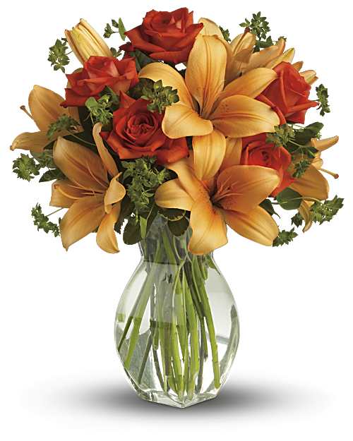 Orange | Mixed Bouquets | Fiery Lily And Rose | Same Day Flower Delivery by Teleflora