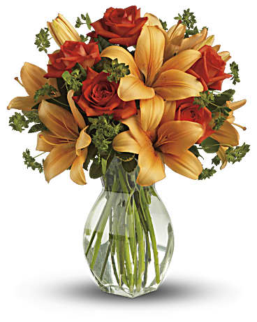 Orange | Mixed Bouquets | Fiery Lily And Rose | Same Day Flower Delivery by Teleflora