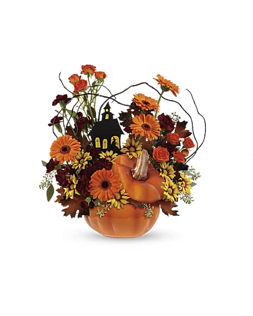 Orange | Mixed Bouquets | Haunted House Bouquet | Same Day Flower Delivery by Teleflora