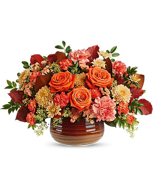 Orange | Mixed Bouquets | Rustic Ember Centerpiece | Same Day Flower Delivery by Teleflora