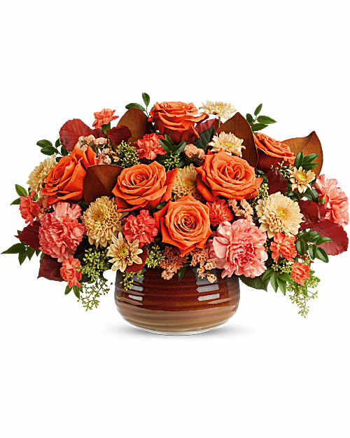Orange | Mixed Bouquets | Rustic Ember Centerpiece | Same Day Flower Delivery by Teleflora