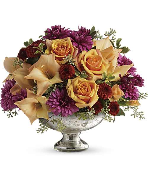 Orange | Roses | Elegant Traditions Centerpiece Bouquet | Same Day Flower Delivery by Teleflora
