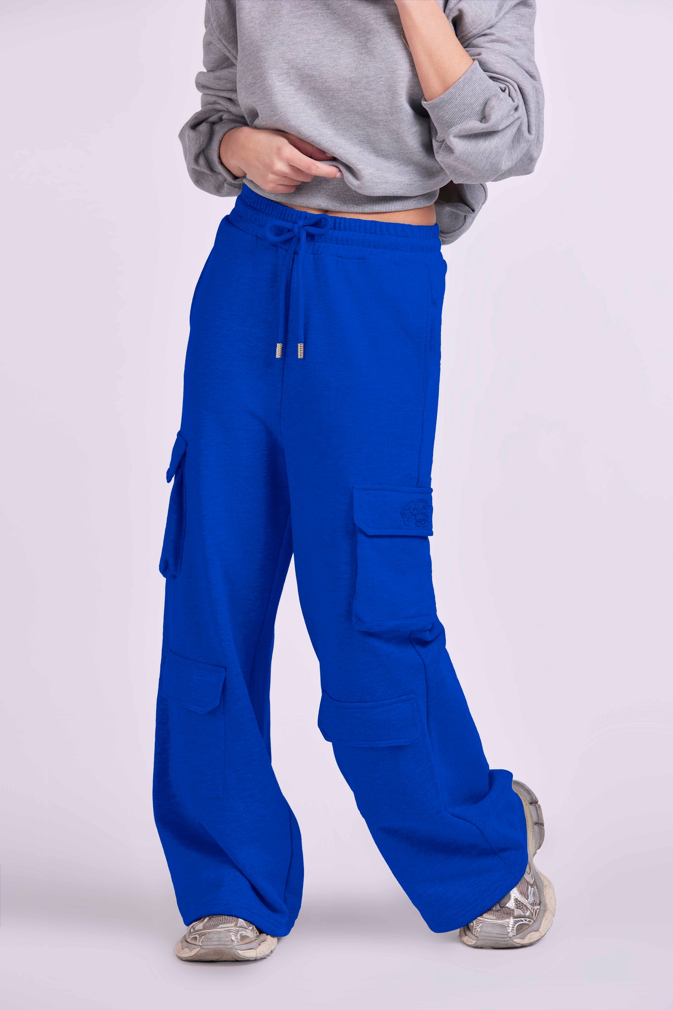 OVERSIZED 4-POCKET TROUSERS WITH "4GVS" EMBROIDERY