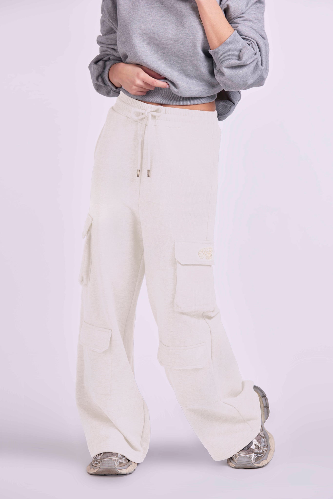 OVERSIZED 4-POCKET TROUSERS WITH "4GVS" EMBROIDERY