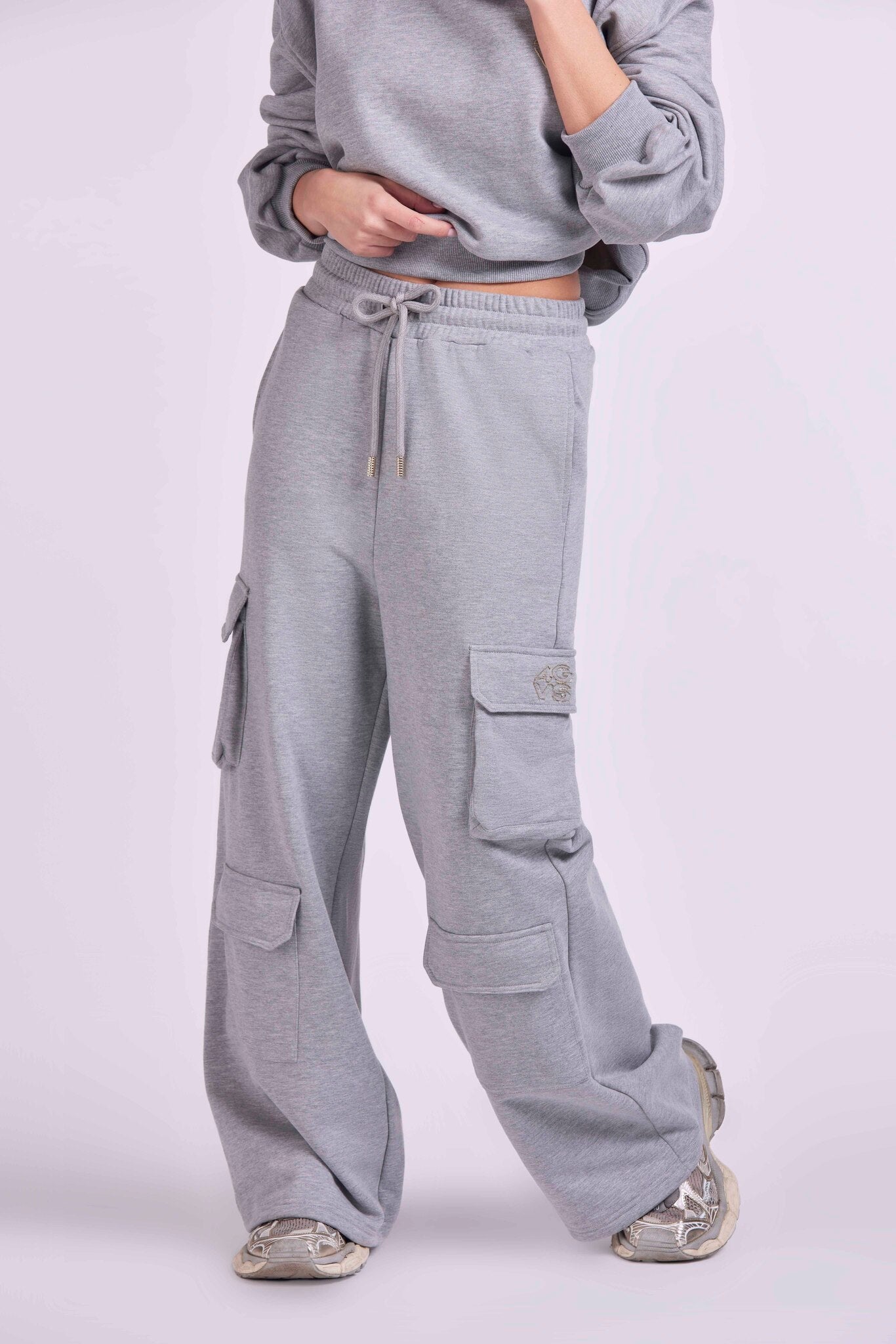 OVERSIZED 4-POCKET TROUSERS WITH "4GVS" EMBROIDERY