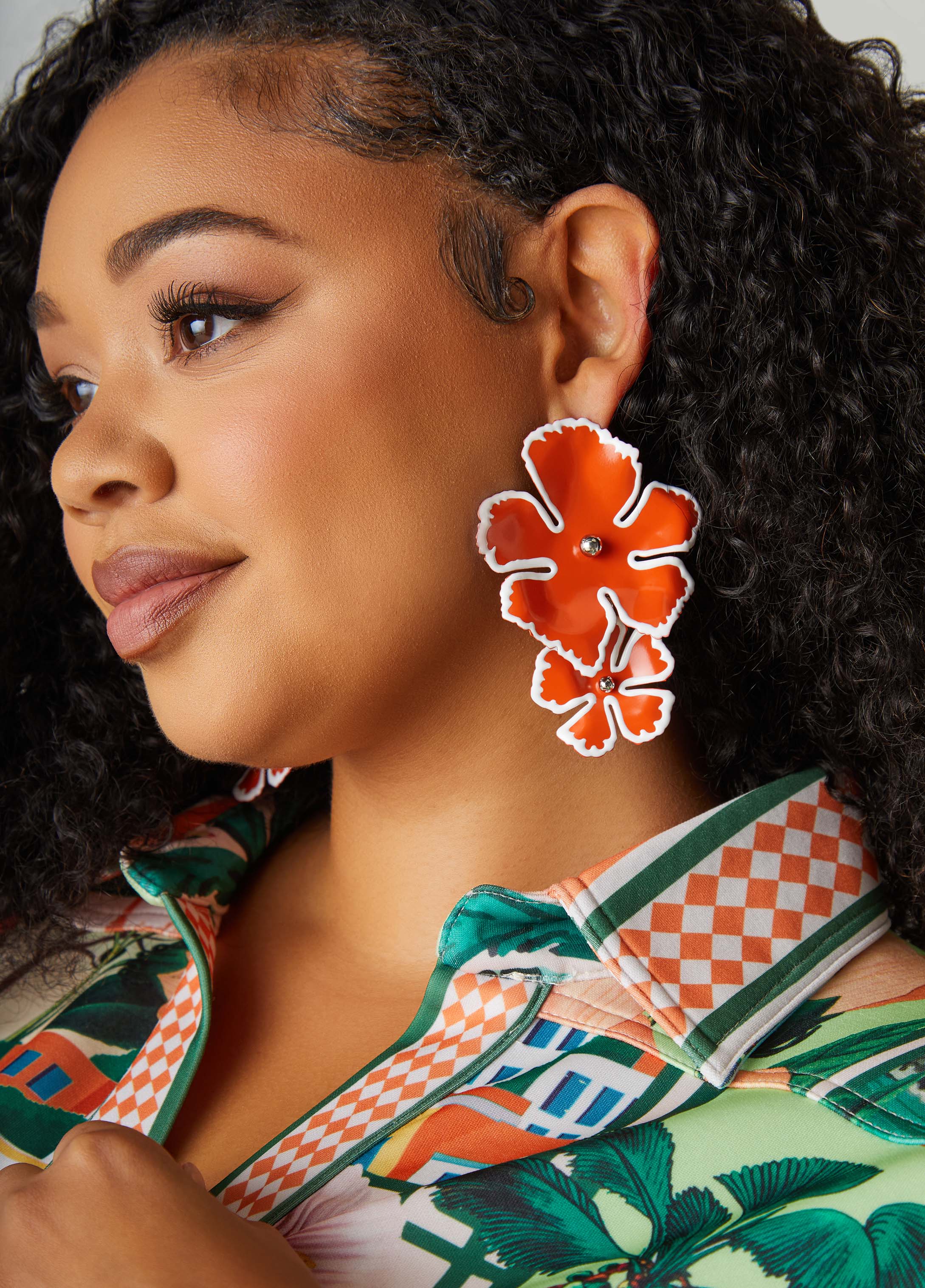 Painted Flower Earrings