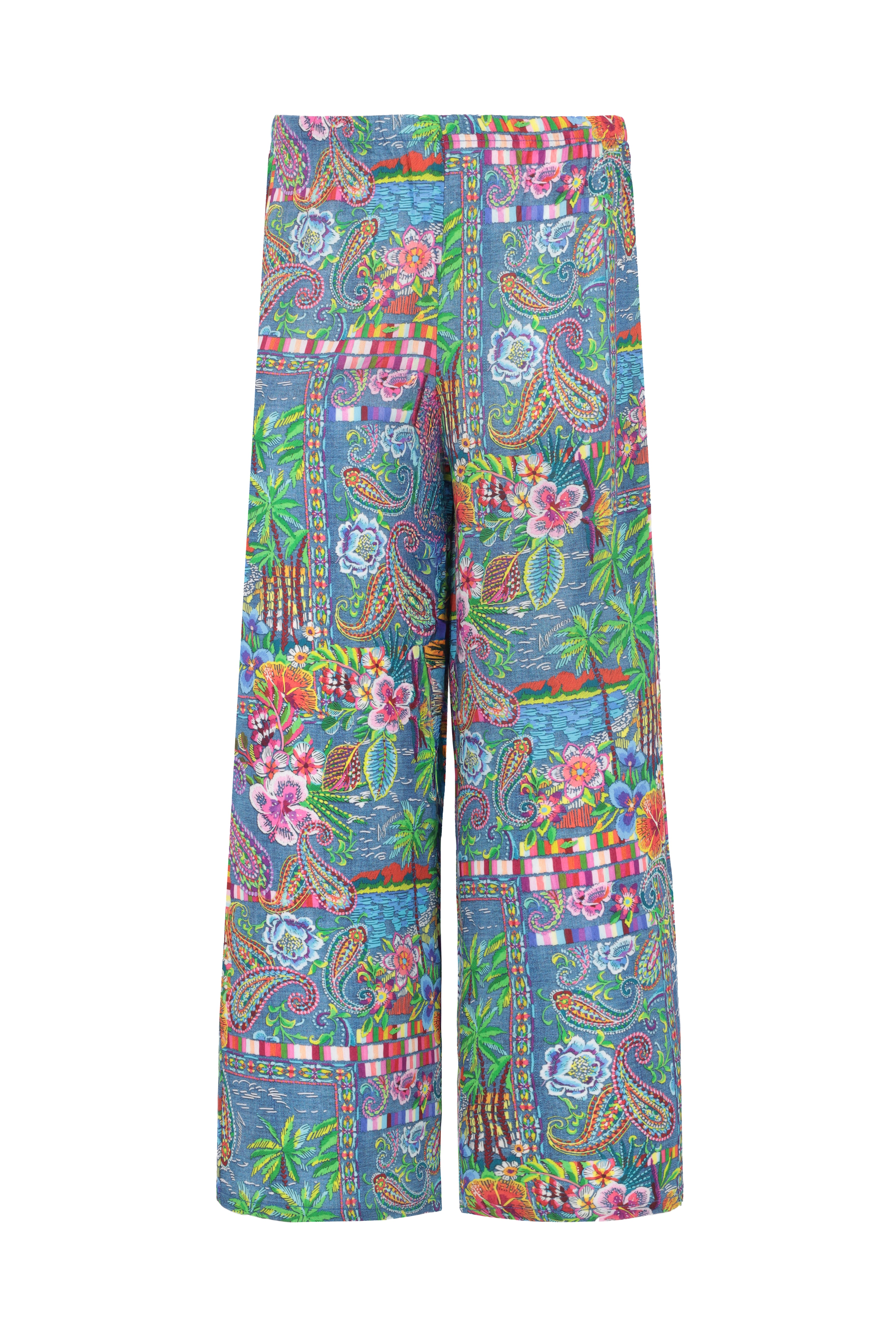 PANTALONE PALAZZO  IN MUSSOLA FANTASIA