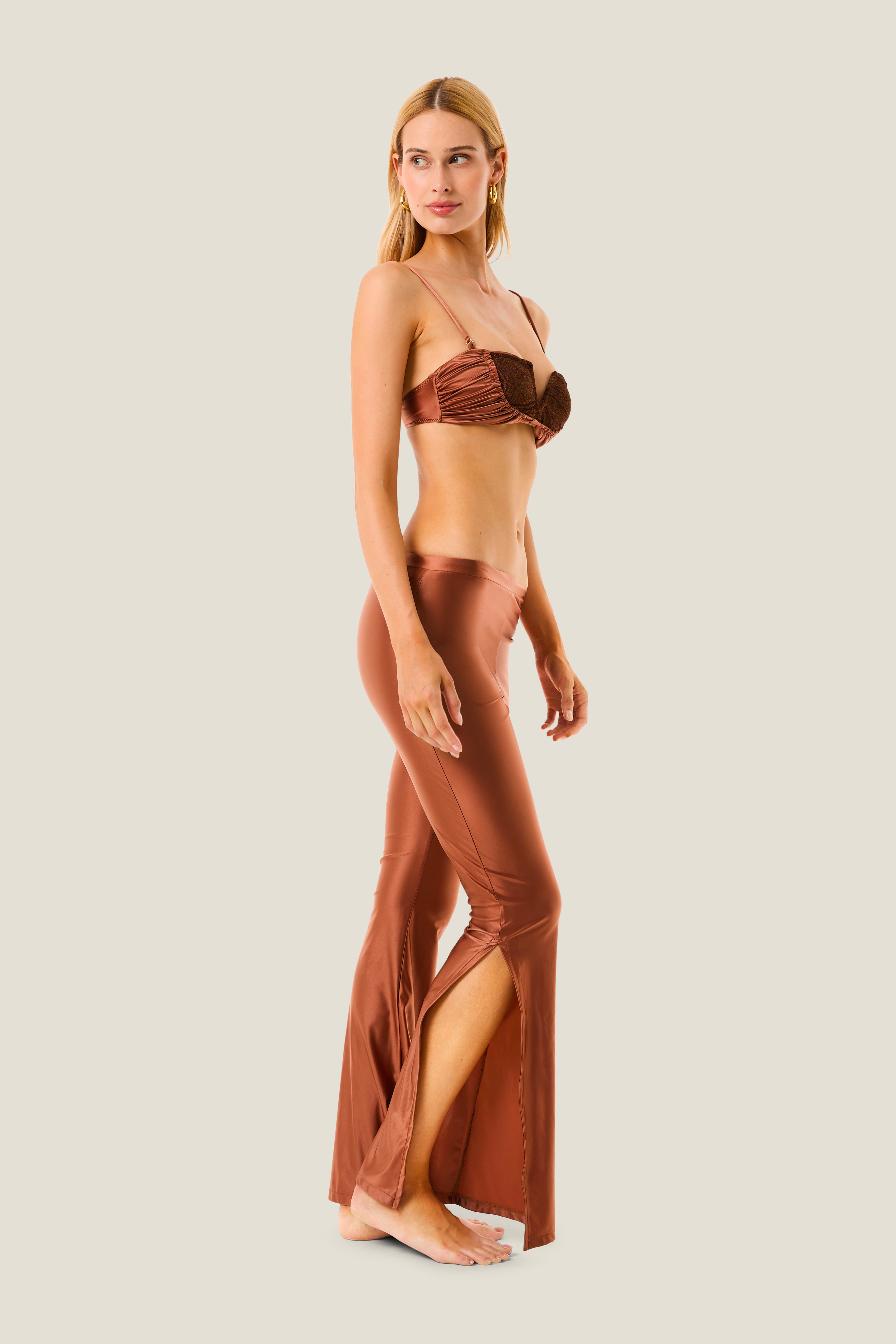 PANTALONE SPACCHI LATERALI LUREX GLOSS