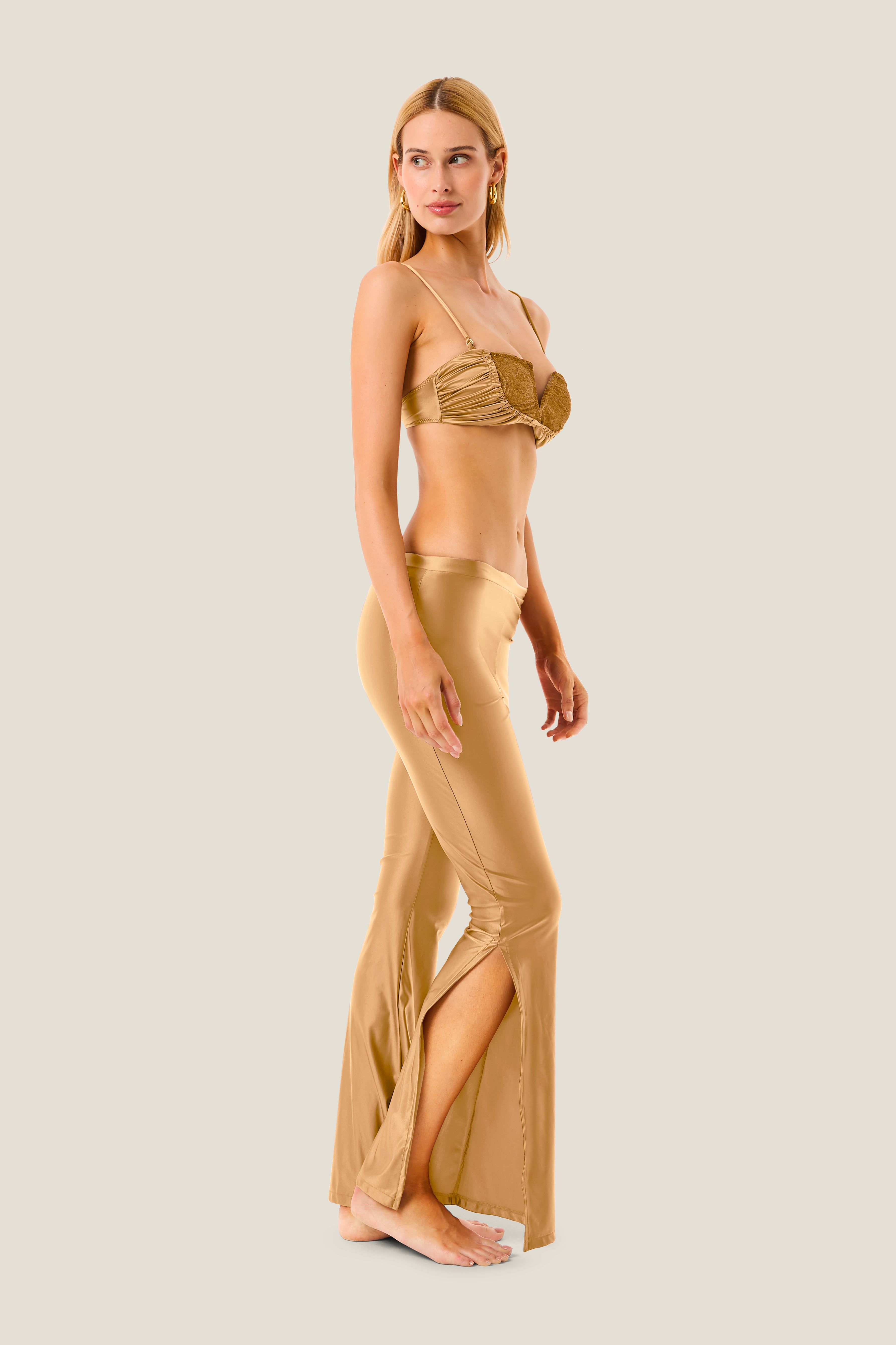 PANTALONE SPACCHI LATERALI LUREX GLOSS