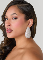 Pave Crystal Teardrop Earrings