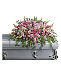 Pink | Mixed Bouquets | Beautiful Memories Casket Spray | Same Day Flower Delivery by Teleflora