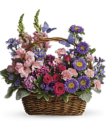 Pink | Mixed Bouquets | Country Basket Blooms | Same Day Flower Delivery by Teleflora