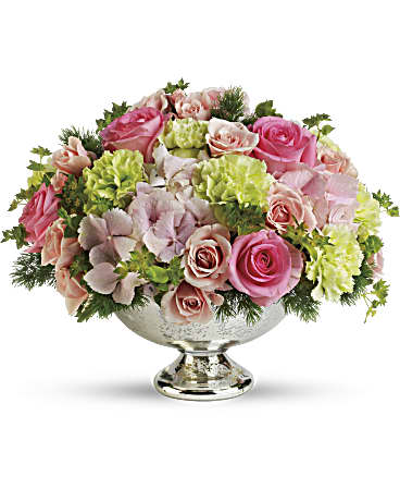 Pink | Mixed Bouquets | Garden Rhapsody Centerpiece | Same Day Flower Delivery by Teleflora