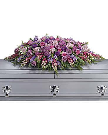 Pink | Mixed Bouquets | Lavender Tribute Casket Spray | Same Day Flower Delivery by Teleflora