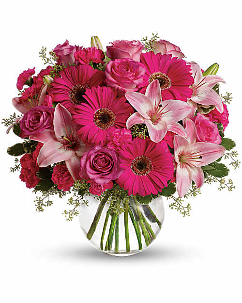 Pink | Mixed Bouquets | A Little Pink Me Up Bouquet | Same Day Flower Delivery by Teleflora