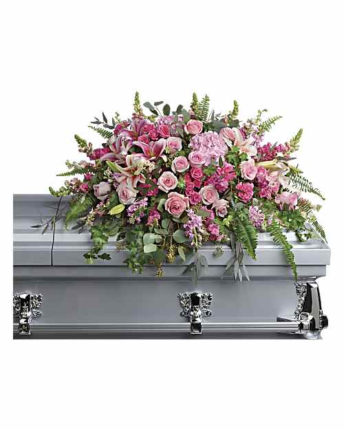 Pink | Mixed Bouquets | Beautiful Memories Casket Spray | Same Day Flower Delivery by Teleflora