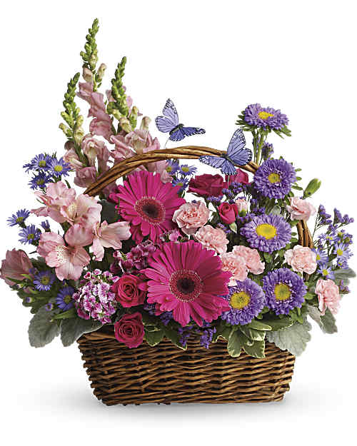 Pink | Mixed Bouquets | Country Basket Blooms | Same Day Flower Delivery by Teleflora