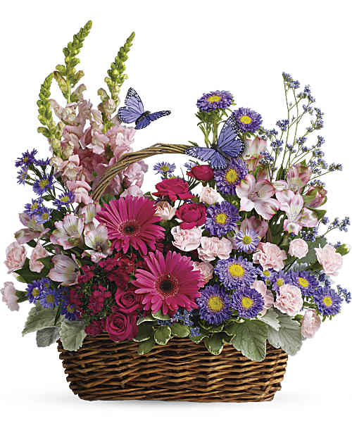 Pink | Mixed Bouquets | Country Basket Blooms | Same Day Flower Delivery by Teleflora