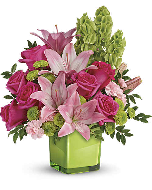 Pink | Mixed Bouquets | In Love With Lime Bouquet | Same Day Flower Delivery by Teleflora