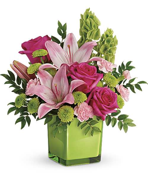 Pink | Mixed Bouquets | In Love With Lime Bouquet | Same Day Flower Delivery by Teleflora