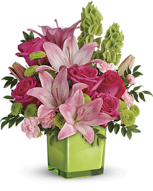 Pink | Mixed Bouquets | In Love With Lime Bouquet | Same Day Flower Delivery by Teleflora