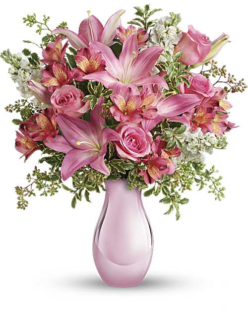 Pink | Mixed Bouquets | Pink Reflections Bouquet With Roses | Same Day Flower Delivery by Teleflora