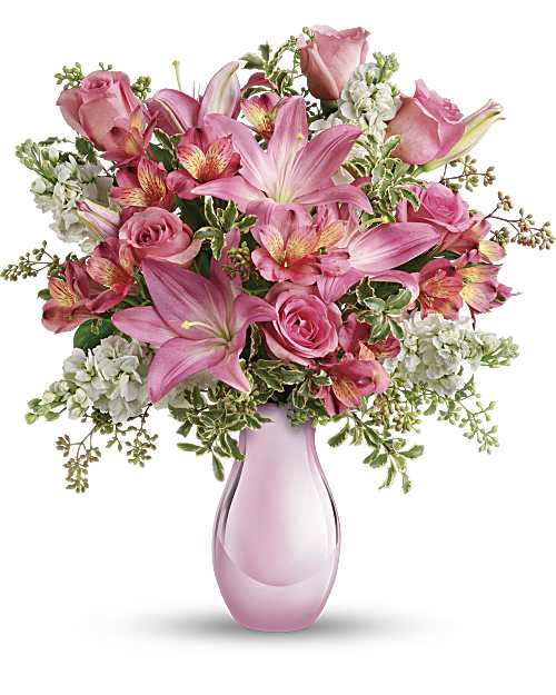 Pink | Mixed Bouquets | Pink Reflections Bouquet With Roses | Same Day Flower Delivery by Teleflora