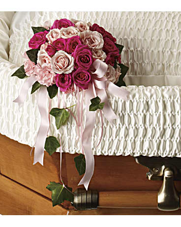 Pink | Roses | Rose Reflection Casket Insert Bouquet | Same Day Flower Delivery by Teleflora