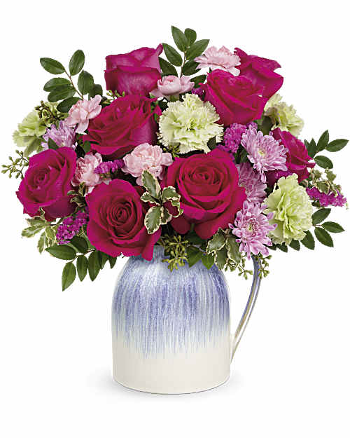 Pink | Roses | Spring In The Countryside Bouquet | Same Day Flower Delivery by Teleflora