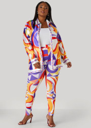 Plus Size Abstract Print Leggings, Multi, 30/32 - Ashley Stewart